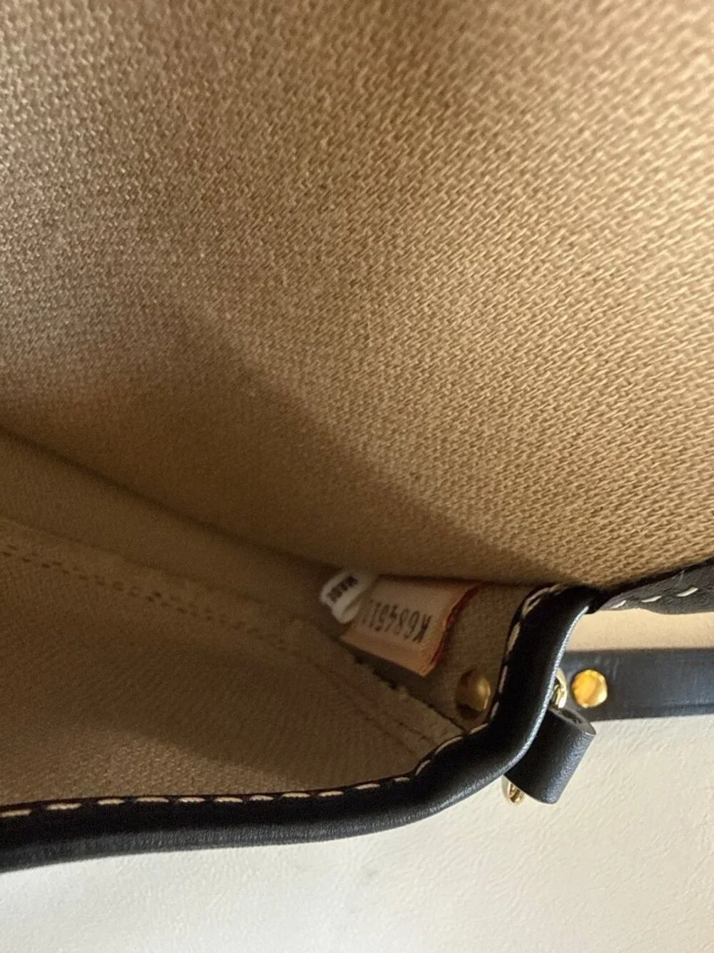 Dooney & Bourke Classic Monogram Signature Wristlet~Black Canvas Leather L18 11